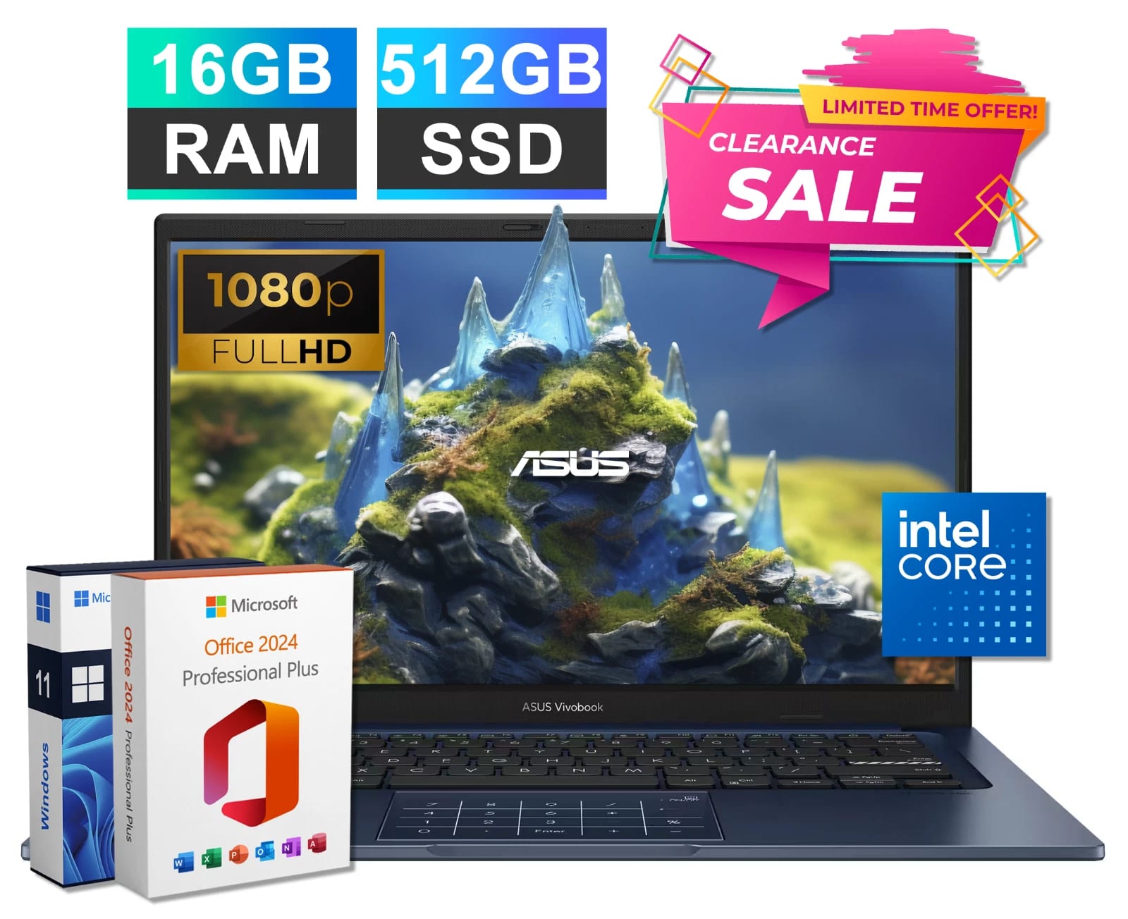 2026 ASUS Vivobook 14 Office 2024 Laptop Intel Core 5, 16GB RAM & 512GB SSD Pro — eSwappa Store