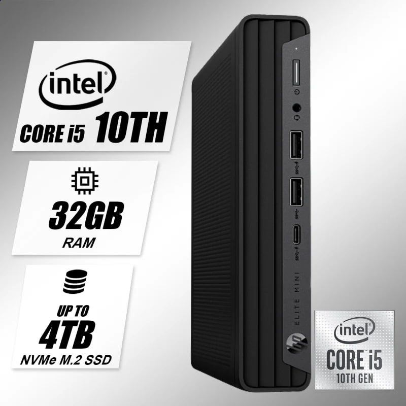 HP Mini Desktop Computer PC i5 10TH (8GB RAM / 120GB SSD hasta 16GB RAM / 250GB SSD) — eSwappa Store