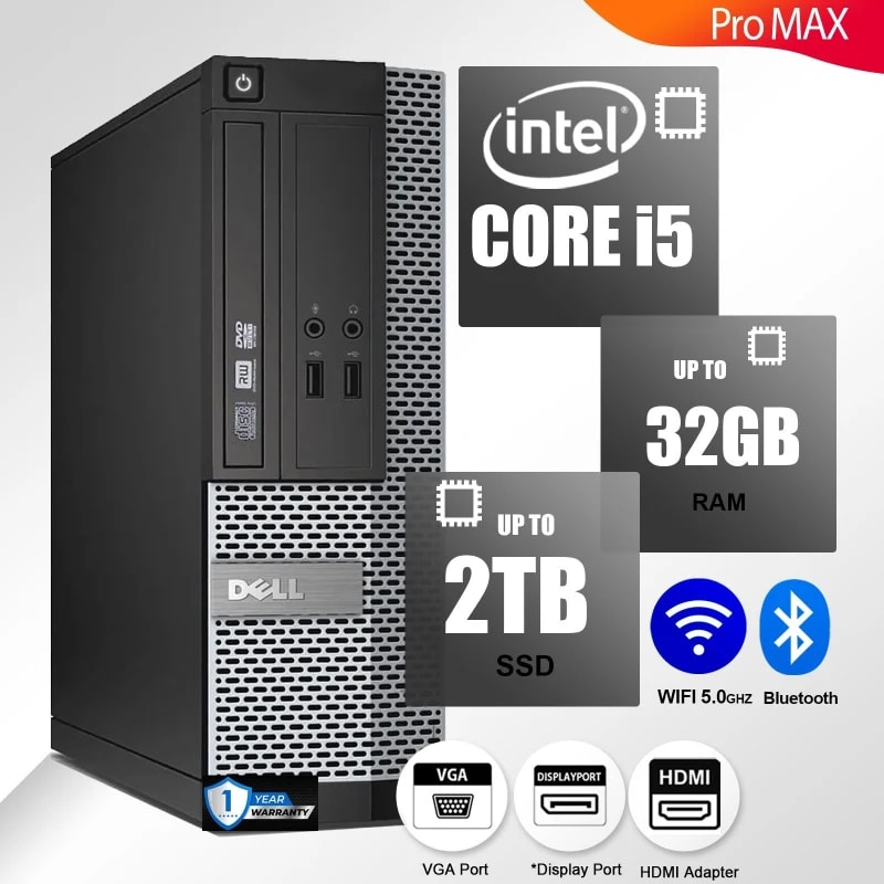 DELL Desktop Computer PC i5 (8GB RAM / 128GB SSD hasta 16GB RAM / 256GB SSD) — eSwappa Store