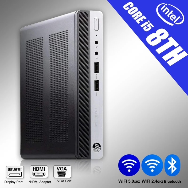 HP Desktop Computer PC i5 8th Gen (16GB RAM / 128GB SSD hasta 32GB RAM / 1TB SSD) — eSwappa Store