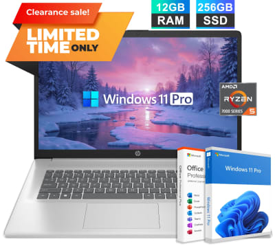 2026 HP Pavilion Laptop 17 FHD AMD Ryzen 5 7430U 12GB RAM & 256GB SSD Win 11 Pro — eSwappa Store