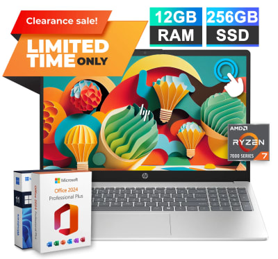 2026 HP 15 Laptop AMD Ryzen 7 7730U 12GB RAM & 256GB SSD Office 2024 Touchscreen — eSwappa Store