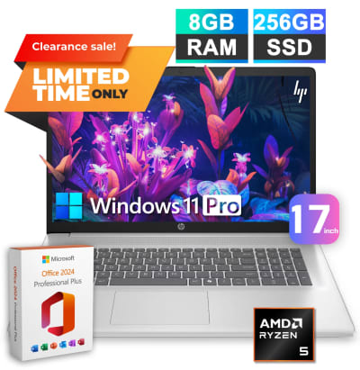 2026 HP Pavilion Laptop Computer 17 AMD Ryzen 5 8GB RAM & 256GB SSD Office 2024 — eSwappa Store