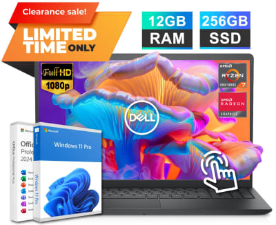 2026 Dell Inspiron 15 Laptop FHD Touch AMD Ryzen 7 7730U 12GB RAM 256GB SSD Pro — eSwappa Store