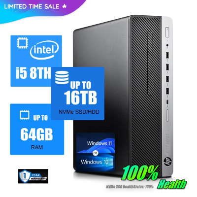 HP Desktop Computer PC i5 8th Gen (8GB RAM / 120GB SSD hasta 32GB RAM / 1TB SSD) — eSwappa Store
