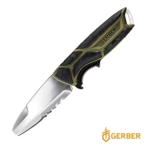 Gerber CrossRiver 半齒半刃防滑水陸兩用直刀 30-001454