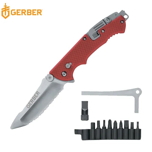 Gerber Hinderer Rescue Multi-Function Serrated Folding Knife