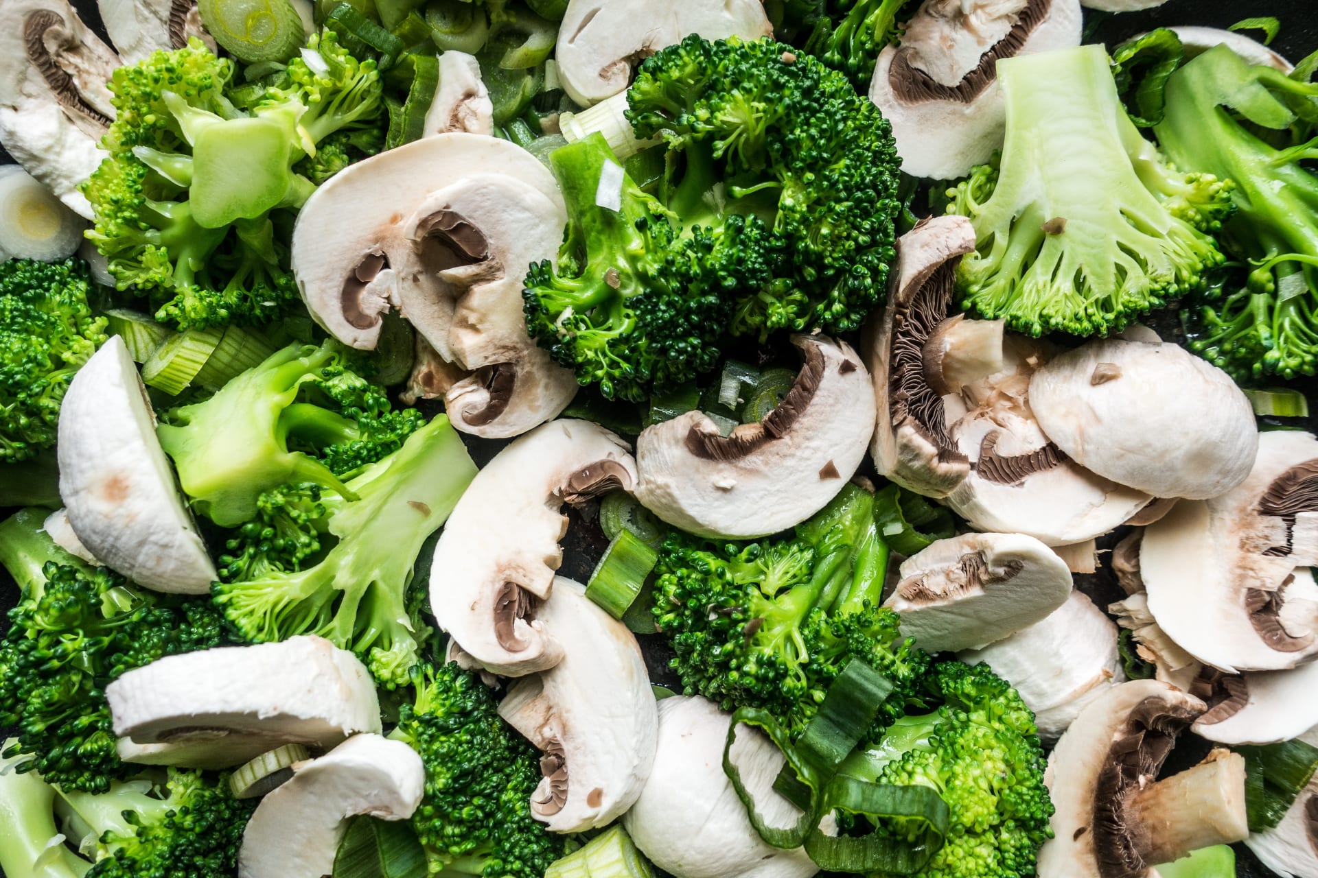 Broccoli and mushrooms