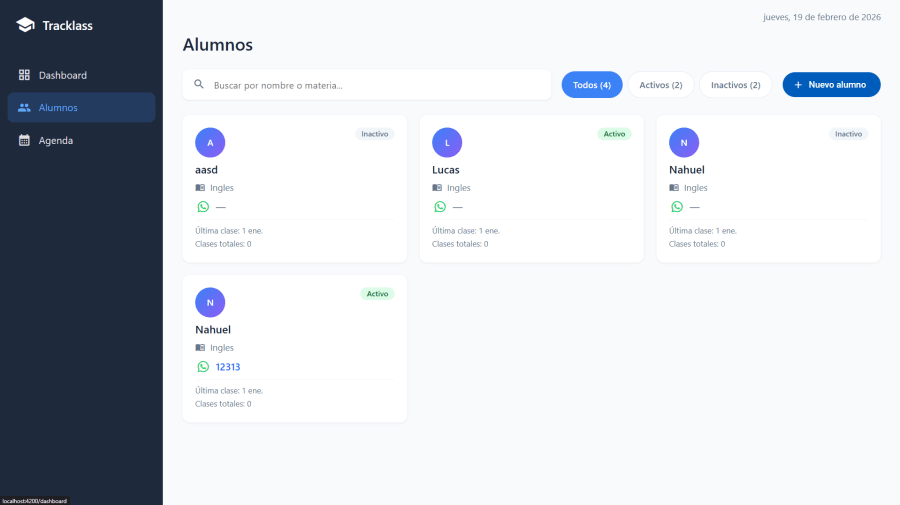 Tracklass — SaaS educativo
