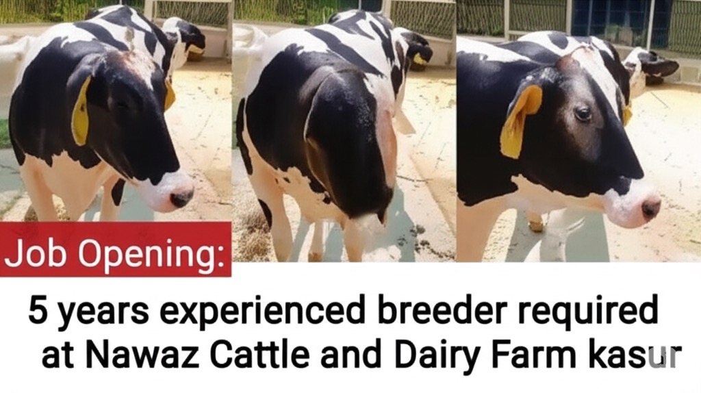 5 years experienced breeder required at Nawaz Cattle and Dairy Farm kasur