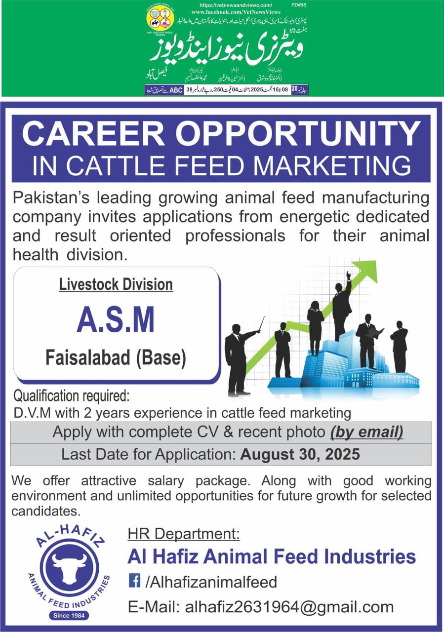 CAREER OPPORTUNITY IN CATTLE FEED MARKETING*