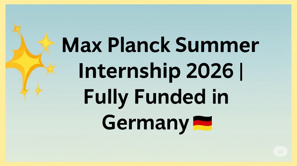 ≡ƒîƒ Max Planck Summer Internship 2026 | Fully Funded in Germany ≡ƒç⌐≡ƒç¬