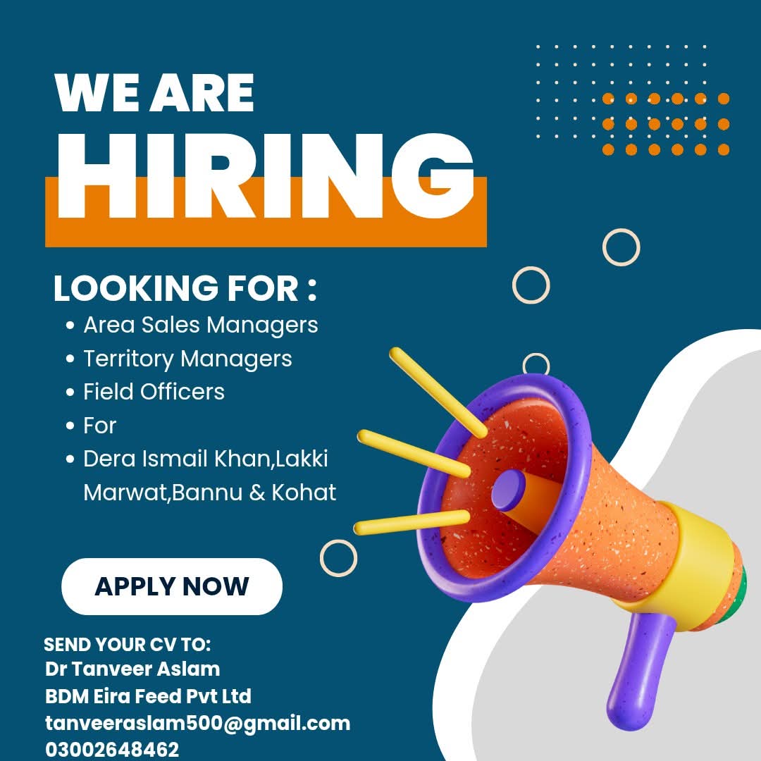 We Are Hiring ΓÇô Area Sales Managers, Territory Managers & Field Officers | Eira Feed Pvt Ltd
