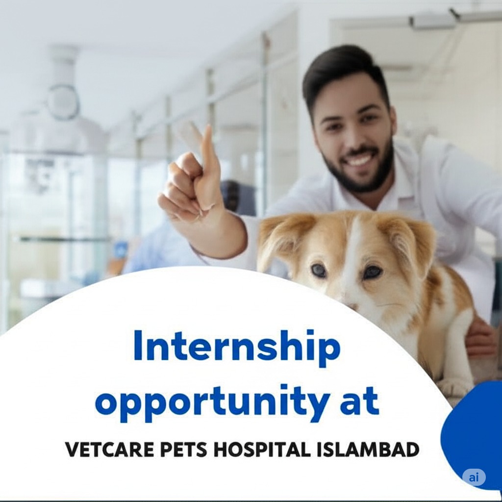 Internship opportunity at VETCARE PETS HOSPITAL ISLAMABAD