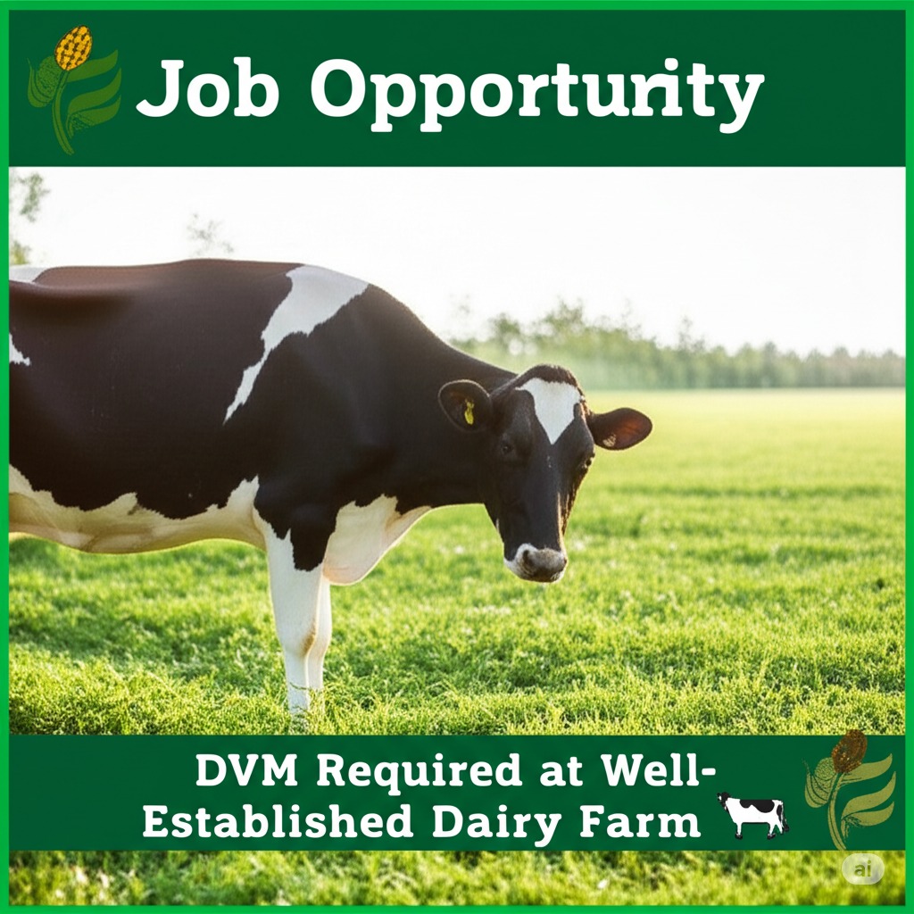 ≡ƒî╛ Job Opportunity    DVM Required at Well-Established Dairy Farm ≡ƒÉä