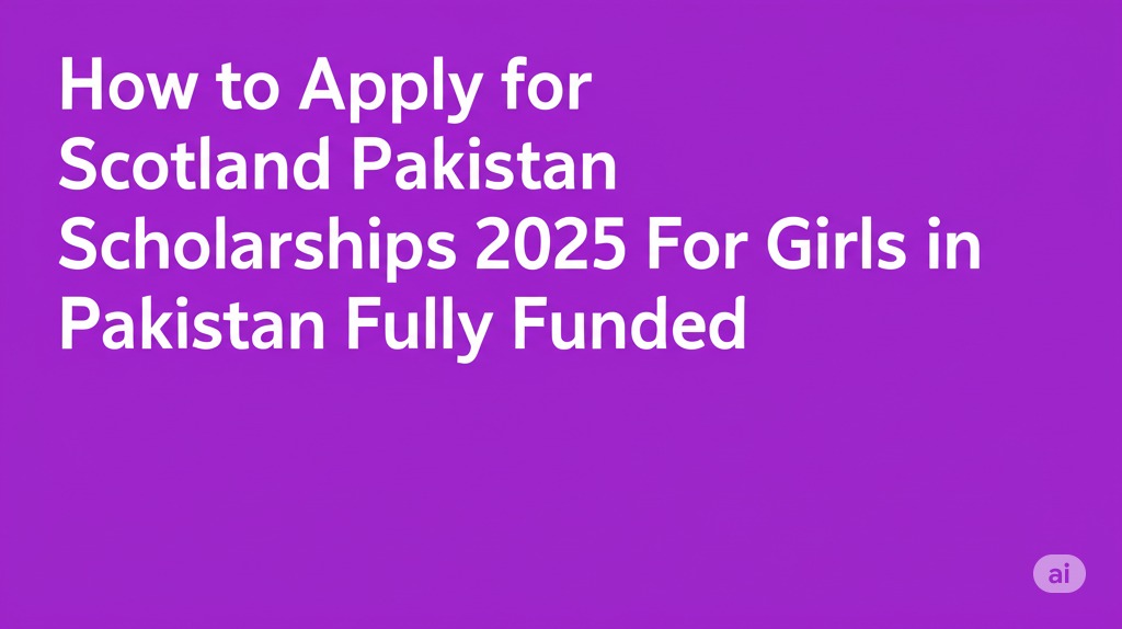 How to Apply for Scotland Pakistan Scholarships 2025 For Girls in Pakistan Fully Funded 