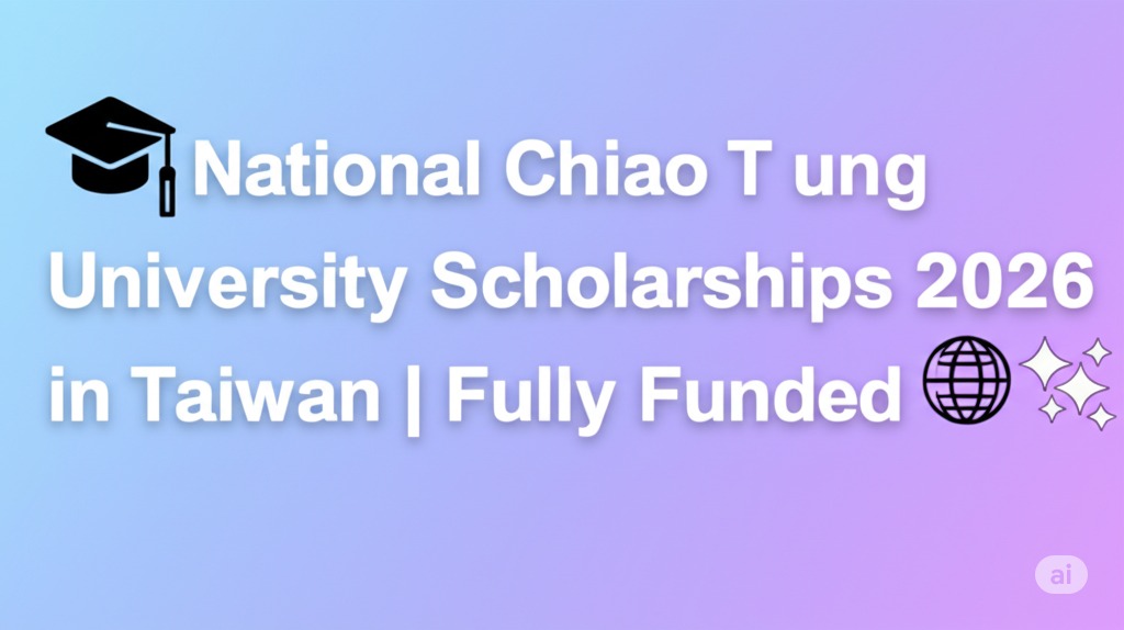 ≡ƒÄô National Chiao Tung University Scholarships 2026 in Taiwan | Fully Funded ≡ƒîÅ
