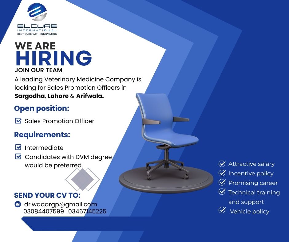 Hiring Sales Promotion Officers ΓÇô Sargodha, Lahore & Arifwala (Elcure International)