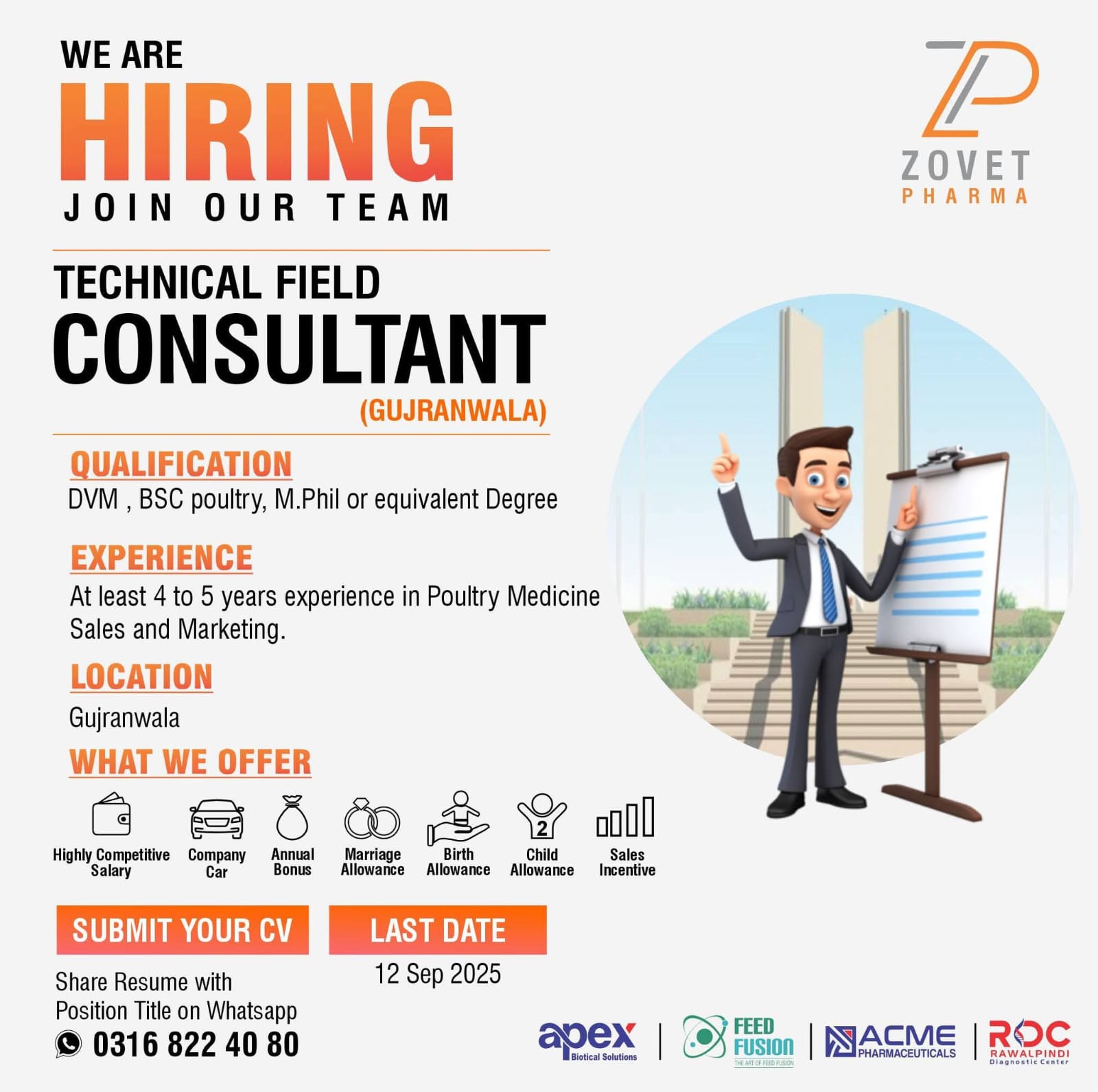 We Are Hiring – Technical Field Consultant (Gujranwala) | Zovet Pharma