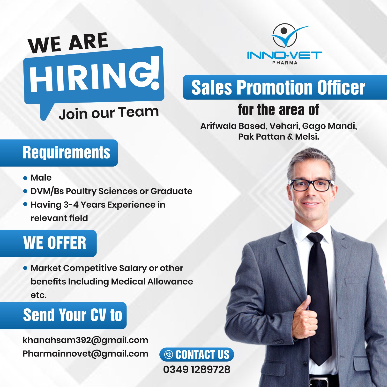 We Are Hiring – Sales Promotion Officer | Innovet Pharma