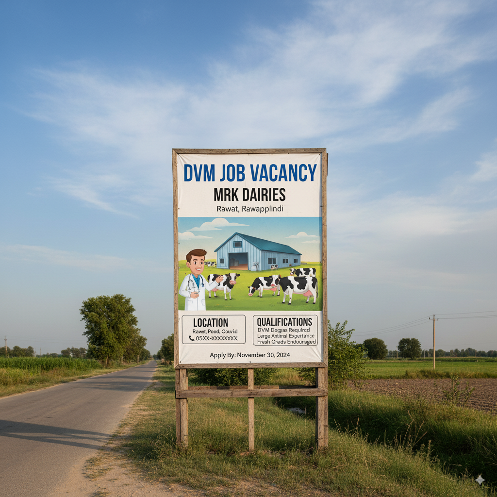 DVM Job Vacancy – MRK Dairies (Rawat, Rawalpindi)