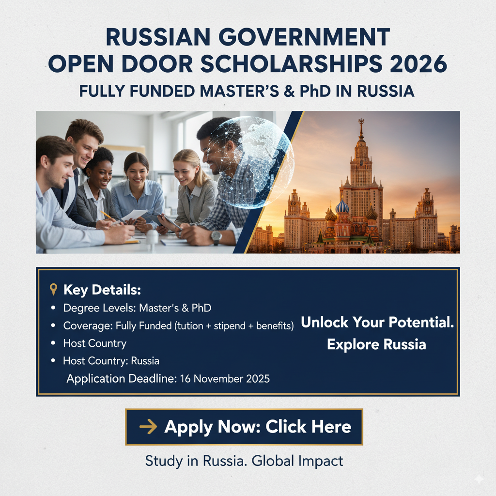 The Russian Government Open Door Scholarships 2026