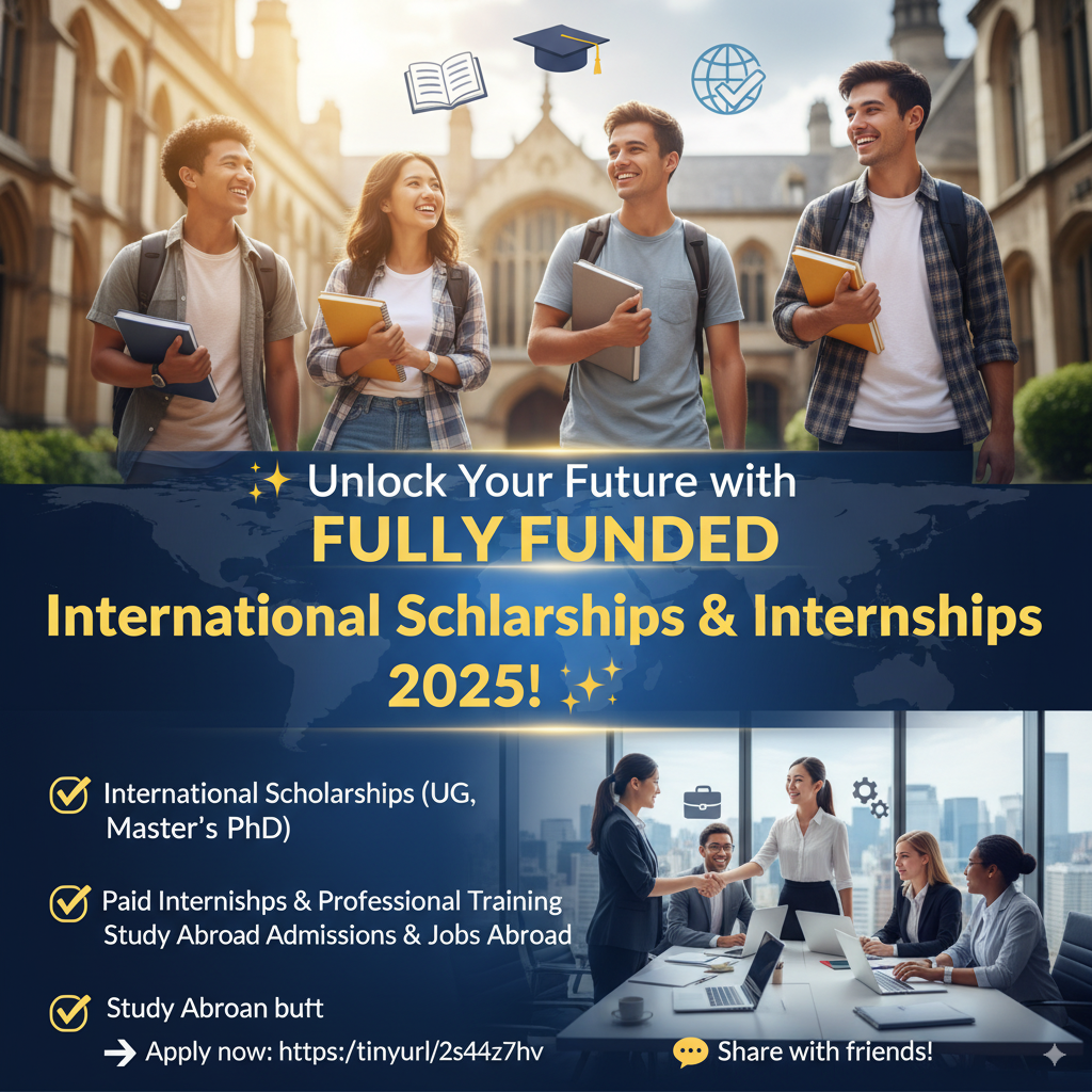 Fully Funded International Scholarships & Internships 2025 – Apply Now