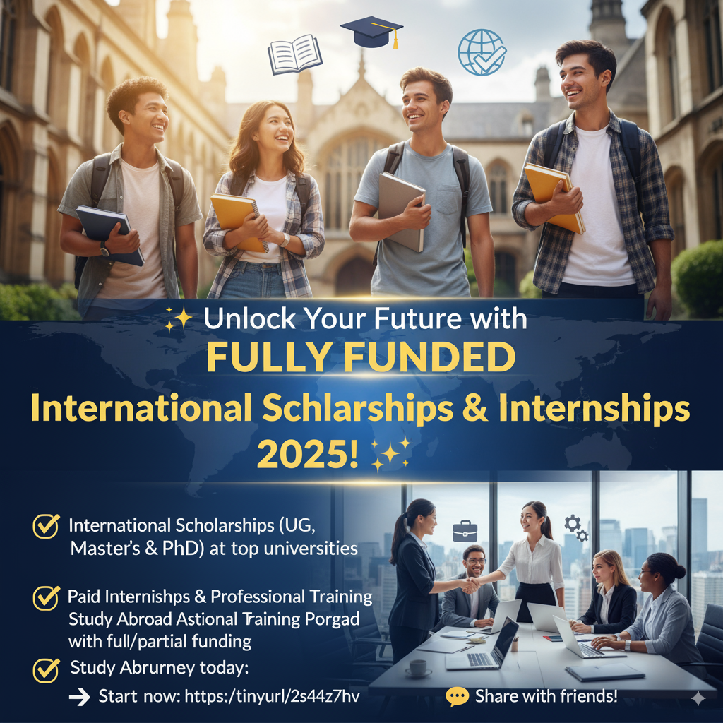 Fully Funded International Scholarships & Internships 2025 – Apply Now