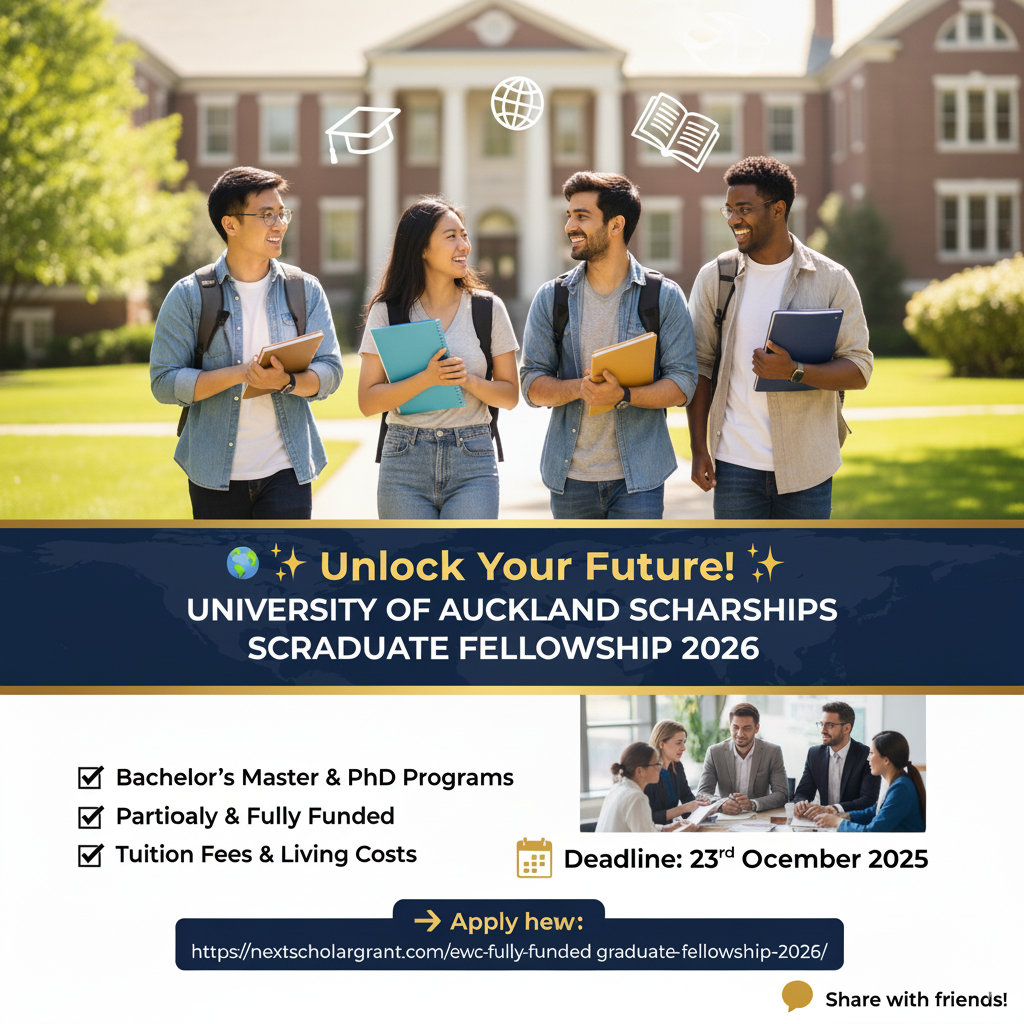 🇳🇿 University of Auckland Scholarships 2026 in New Zealand – Partially & Fully Funded