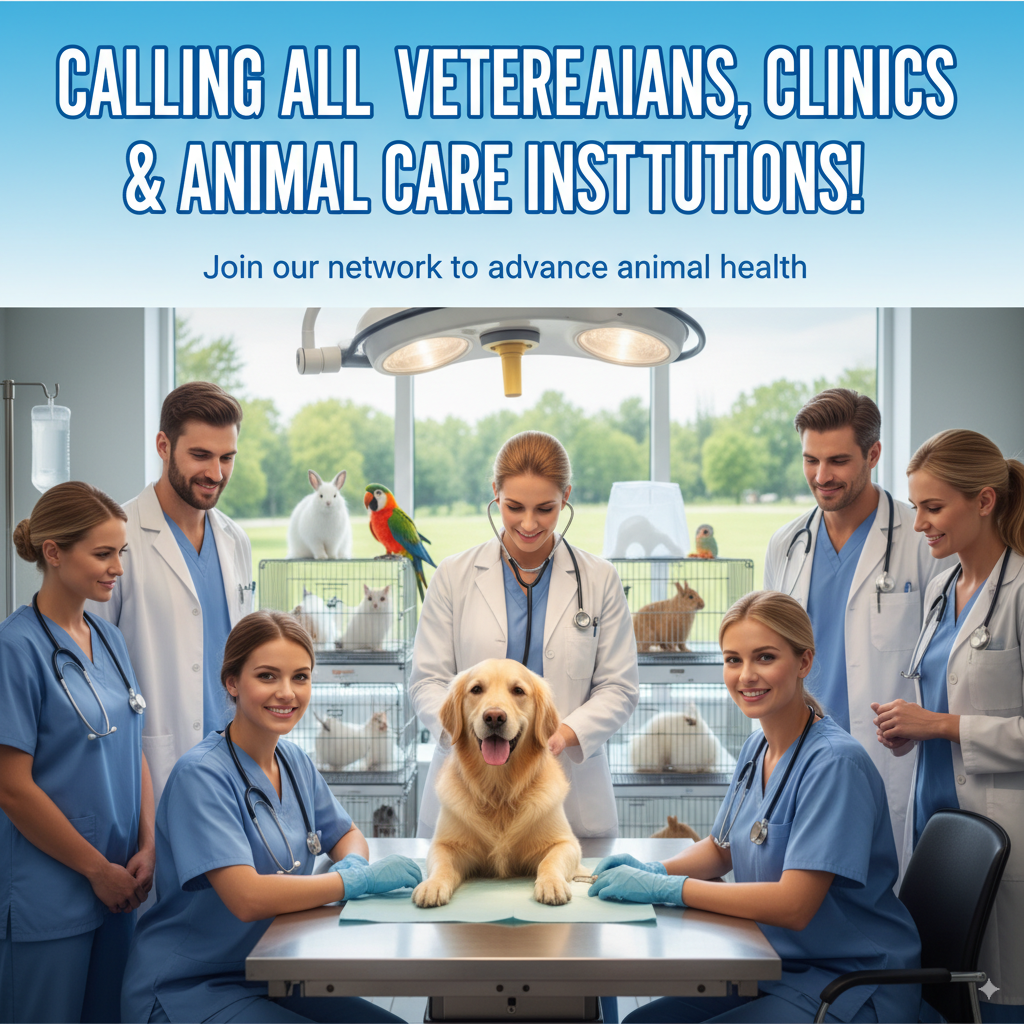 Calling all veterinarians, clinics & animal care institutions to Join!
