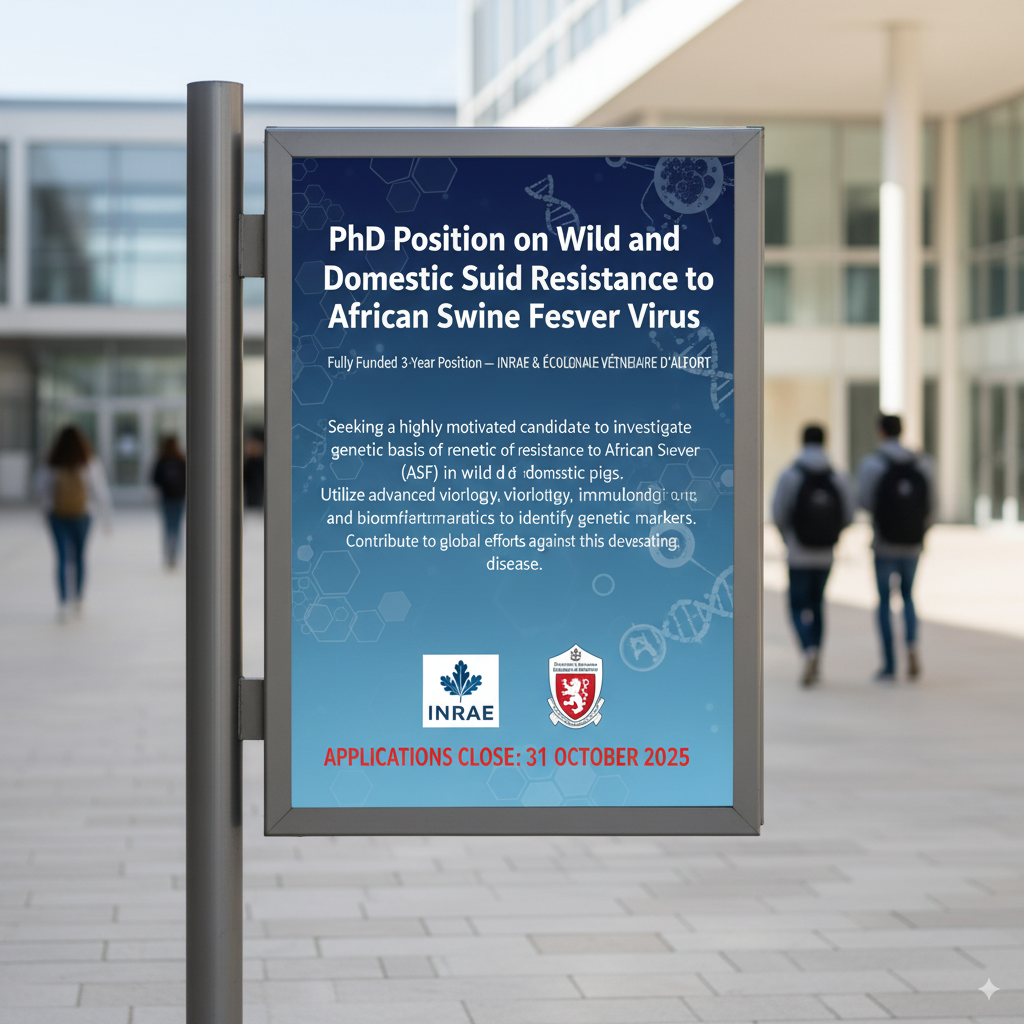 PhD Position on Wild and Domestic Suid Resistance to African Swine Fever Virus