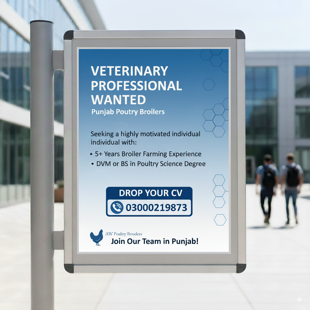 🐓 Experienced Poultry Veterinarian Required – Punjab Poultry Broilers