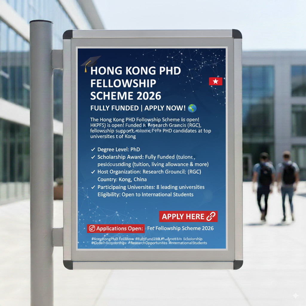 🎓 Hong Kong PhD Fellowship Scheme 2026 – Fully Funded | Apply Now! 🇭🇰🌍  