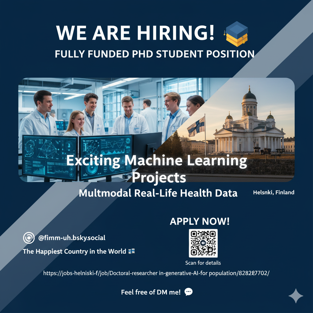 Fully Funded PhD Position in Generative AI for Population Health – University of Helsinki 🇫🇮