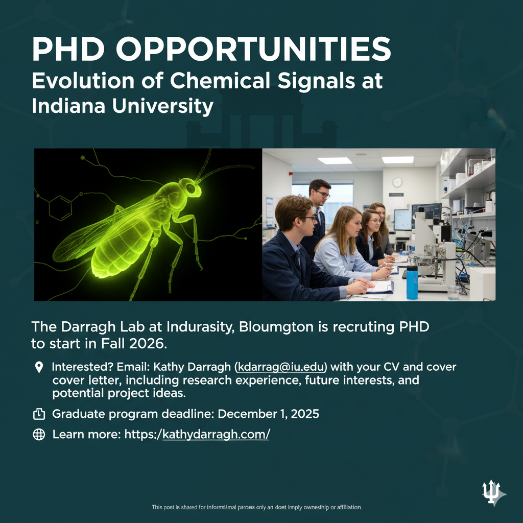 PhD Opportunities – Evolution of Chemical Signals | Indiana University 🌿🧬