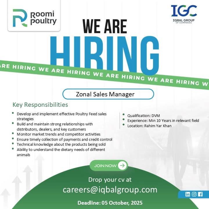Zonal Sales Manager at Roomi Poultry