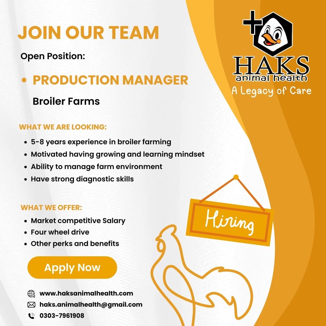 Production Manager - Broiler Farms