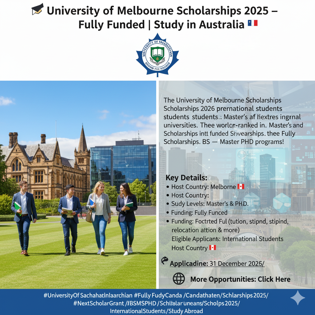 University of Melbourne Scholarships 2025 | Fully Funded Study in Australia
