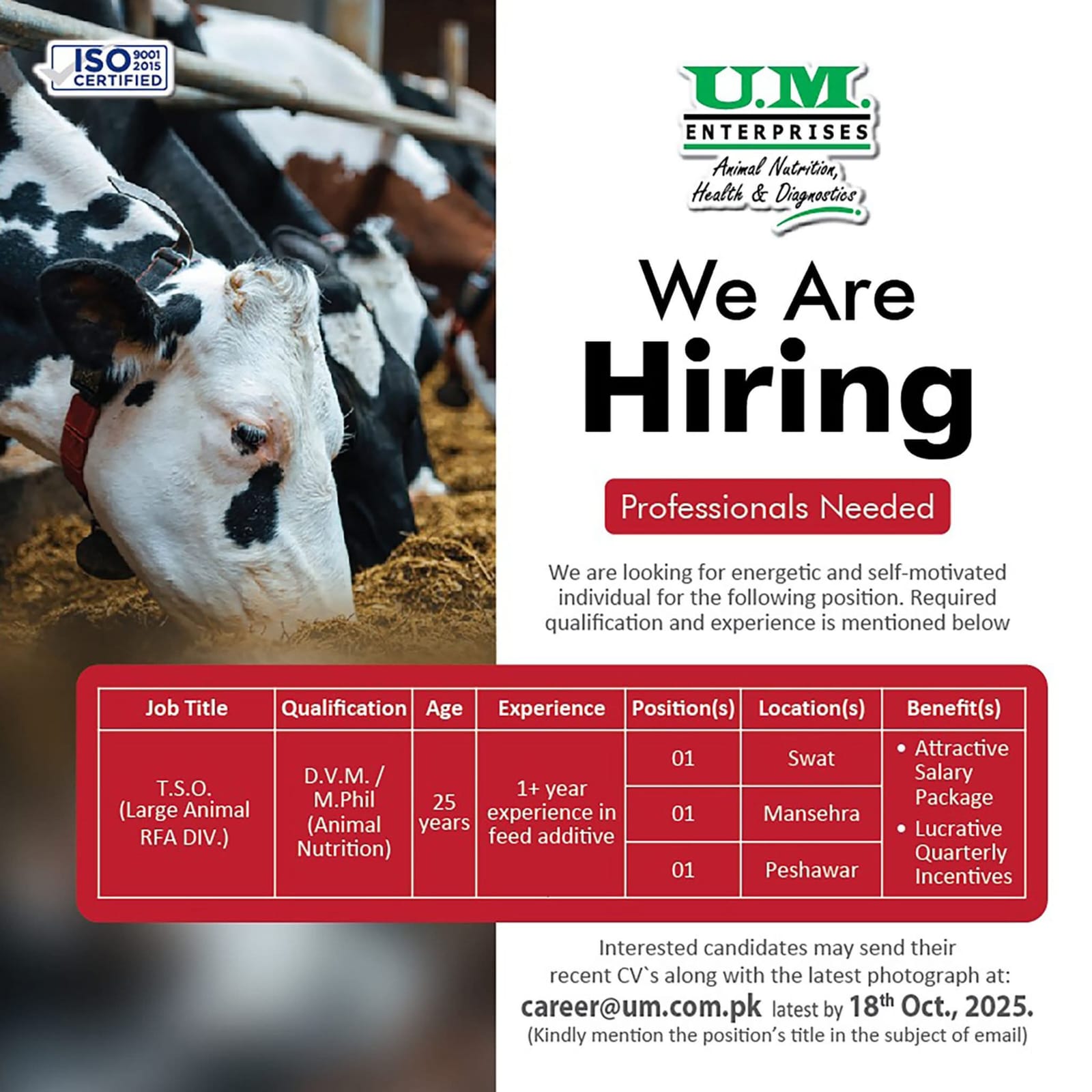 position of T.S.O. (Large Animal RFA Div.) at U.M. Enterprises 