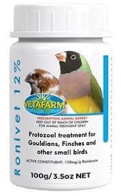 Ronivet 12% – Protozoal Treatment for Gouldians & Finches