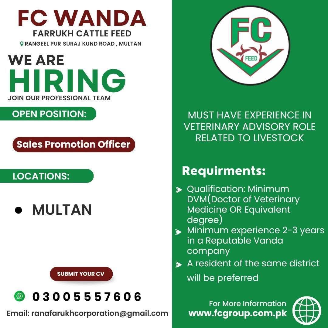 Sales Promotion Officer - Livestock/Veterinary