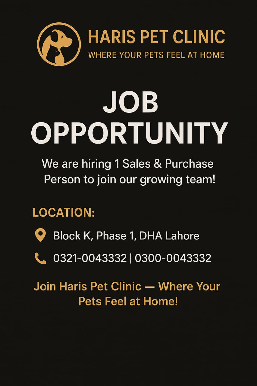 Sales & Purchase Person (1 Position) - Pet Products and Inventory Management