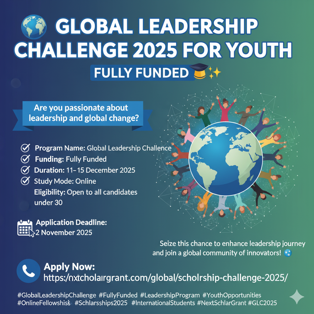 Global Leadership Challenge (GLC) 2025 – Fully Funded Online Program for Young Changemakers