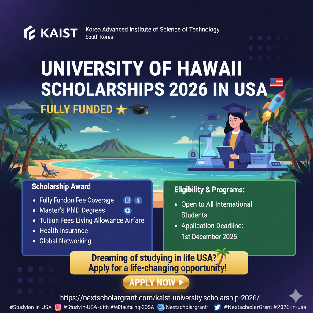 University of Hawaii Scholarships 2026 in the USA | Fully Funded for Master’s & PhD 🌟