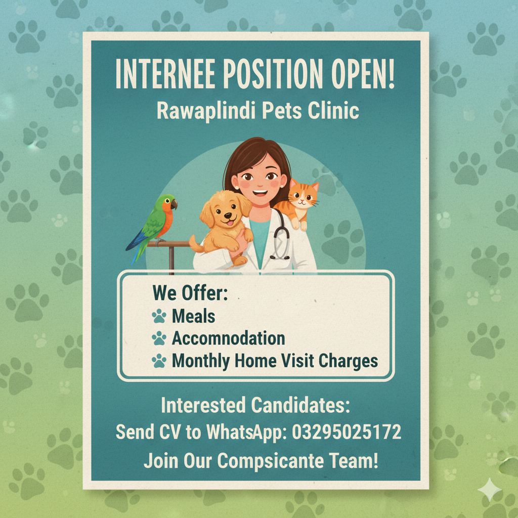 Veterinary Internee (Pets Clinic – Rawalpindi)