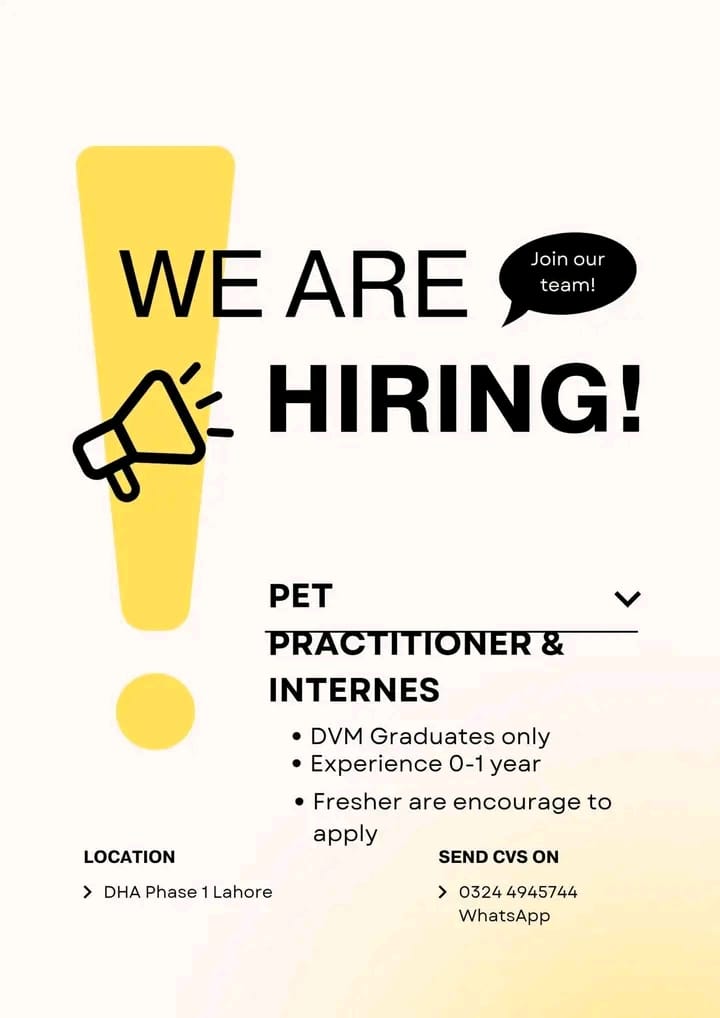 Internship Opportunity at Pets Clinic – Rawalpindi