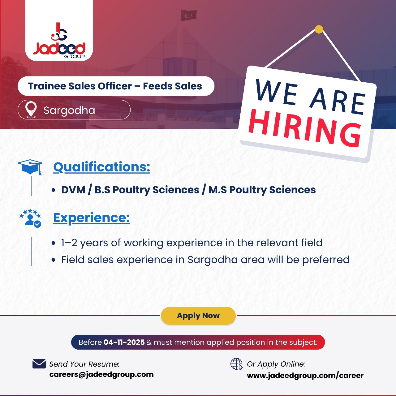 Trainee Sales Officer – Feeds Sales