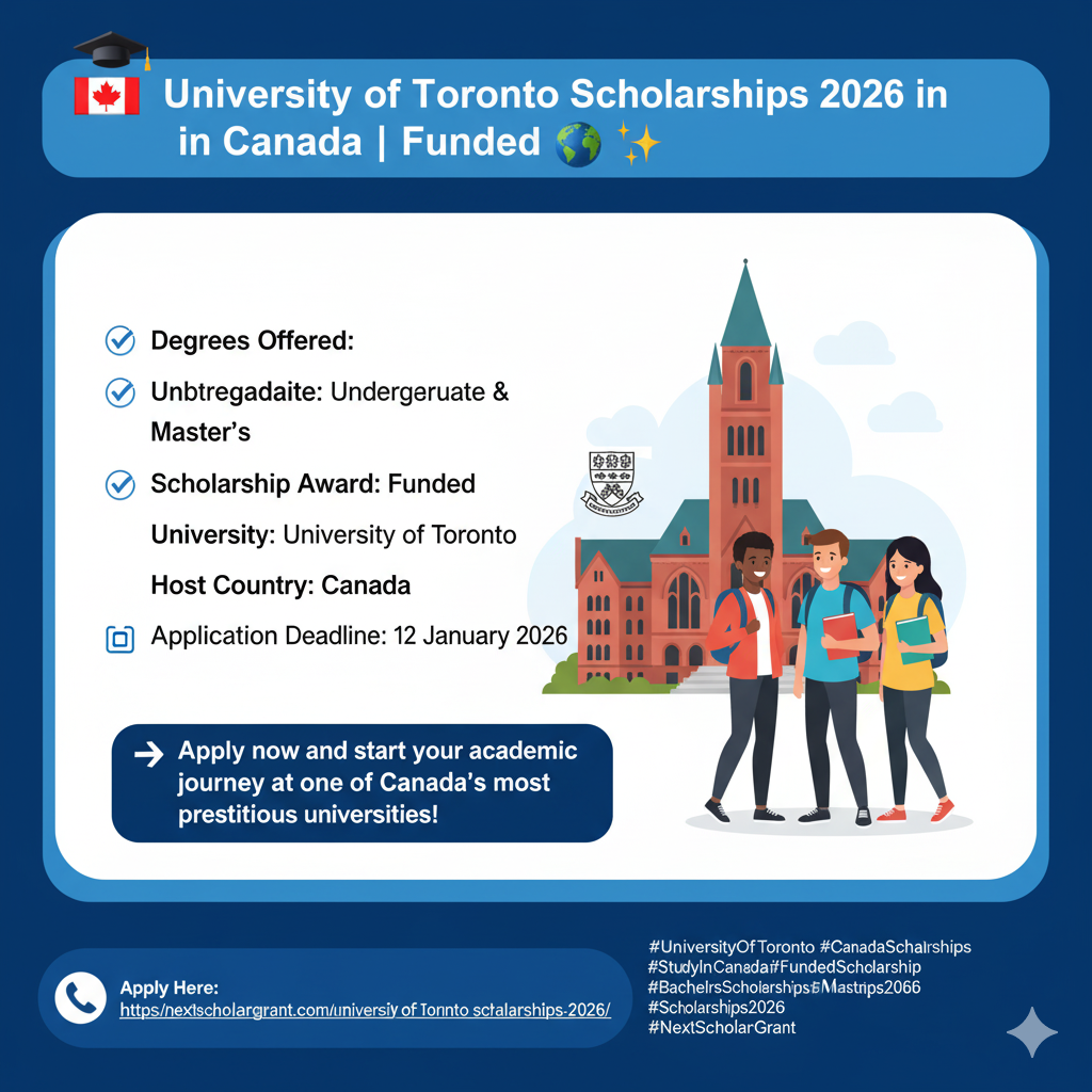 University of Toronto Scholarships 2026 – Study in Canada | Funded Opportunities for International Students