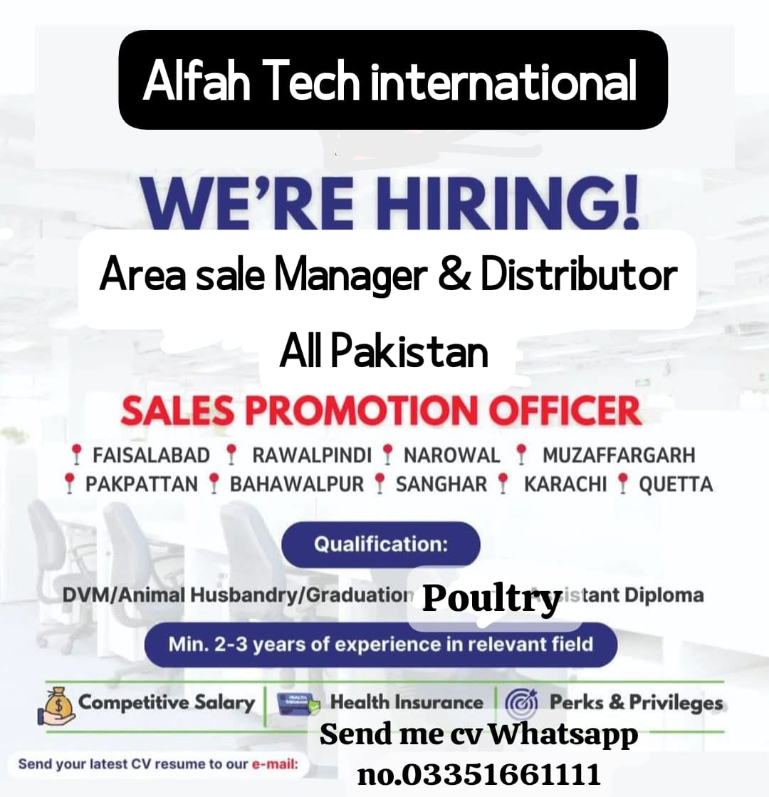 Area Sales Manager / Distributor / Sales Promotion Officer (Poultry Division)