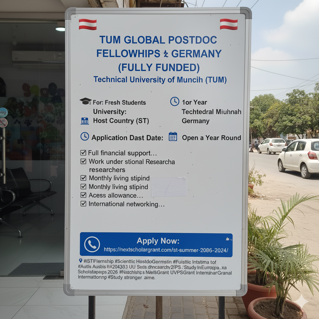 TUM Global Postdoc Fellowships 2026 (Fully Funded)